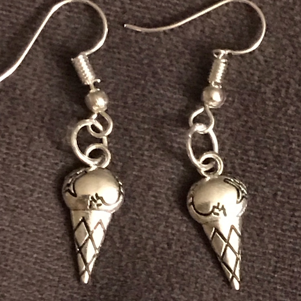 🍦Handmade Silver Ice cream Cone Earrings